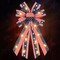 LED 4th of July Bows for Wreath, Patriotic Wreath Bows LED Red Blue Burlap Bows American Flags Bow with LED Lights Memorial Day Farmhouse Craft Bows for Front Door Decorations